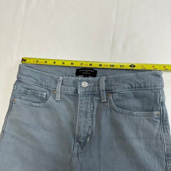 Banana Republic Womens Wide Leg Crop Jeans Size 27/4 Tall Blue Gray High Rise - Picture 7 of 9